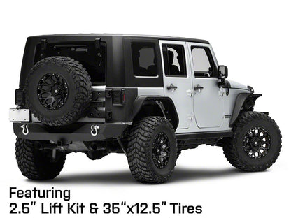 Mammoth Vex Satin Black Machined Wheel; 17x9; -6mm Offset (07-18 Jeep Wrangler JK)