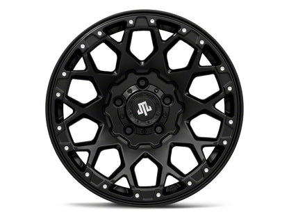 Mammoth Vex Satin Black Machined Wheel; 17x9; -6mm Offset (07-18 Jeep Wrangler JK)