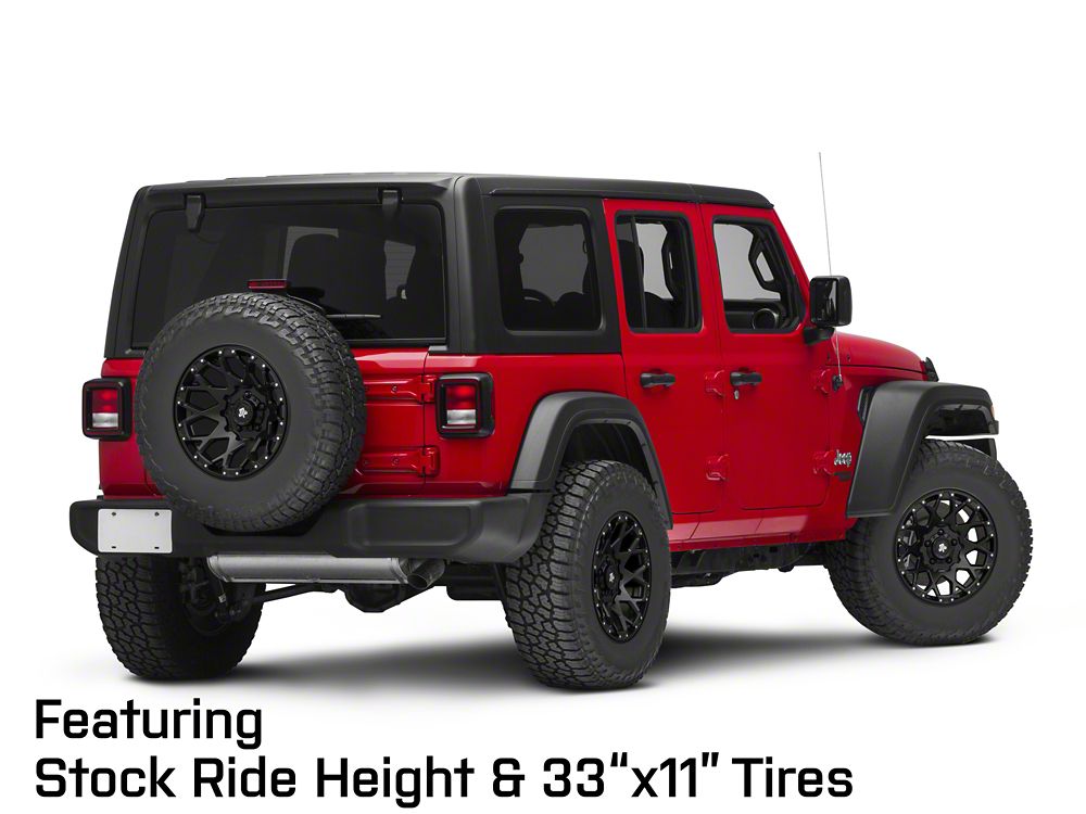 Mammoth Vex Satin Black Machined Wheel; 17x9; -6mm Offset (18-25 Jeep Wrangler JL)