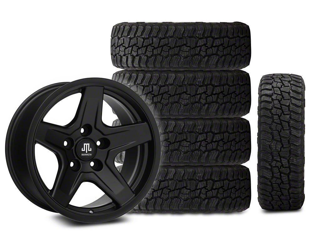 17x9 Mammoth Boulder Wheel & 35in Mickey Thompson All-Terrain Baja Boss Tire Package; Set of 5 (18-25 Jeep Wrangler JL)