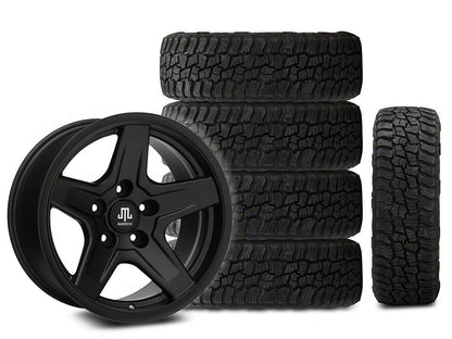 17x9 Mammoth Boulder Wheel & 35in Mickey Thompson All-Terrain Baja Boss Tire Package; Set of 5 (18-25 Jeep Wrangler JL)