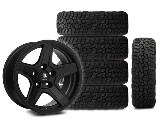 17x9 Mammoth Boulder Wheel & 35in Mickey Thompson All-Terrain Baja Boss Tire Package; Set of 5 (18-25 Jeep Wrangler JL)
