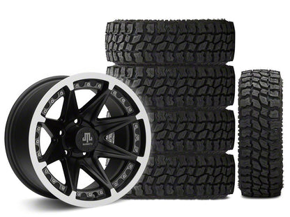 15x8 Mammoth Type 88 Wheel & 31in Mudclaw Mud-Terrain Comp MTX Tire Package; Set of 5 (97-06 Jeep Wrangler TJ)