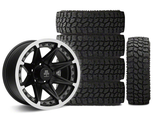 15x8 Mammoth Type 88 Wheel & 31in Mudclaw Mud-Terrain Comp MTX Tire Package; Set of 5 (97-06 Jeep Wrangler TJ)