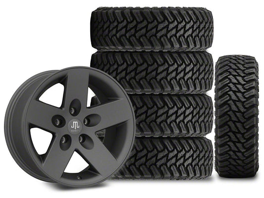 17x9 Mammoth Moab Wheel & 35in Atturo Mud-Terrain Trail Blade M/T Tire Package; Set of 5 (18-25 Jeep Wrangler JL)