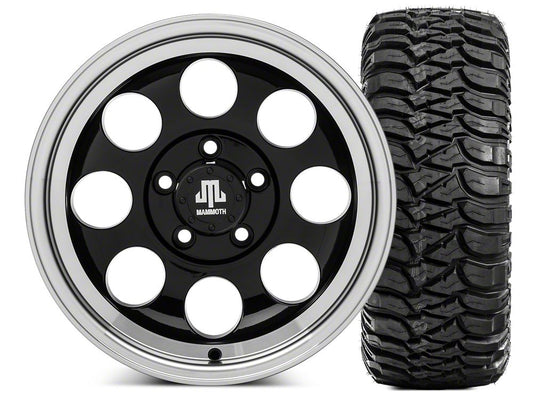 Mammoth 8 15x8 Wheel and Mickey Thompson Baja MTZ 33X12.50R15 Tire Kit (87-06 Jeep Wrangler YJ & TJ)