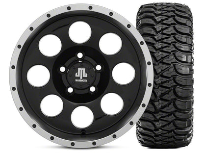 Mammoth 8 Simulated Beadlock 15x8 Wheel and Mickey Thompson Baja MTZ 33X12.50R15 Tire Kit (87-06 Jeep Wrangler YJ & TJ)