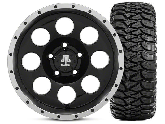 Mammoth 8 Simulated Beadlock 15x8 Wheel and Mickey Thompson Baja MTZ 33X12.50R15 Tire Kit (87-06 Jeep Wrangler YJ & TJ)