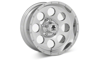 Mammoth 8 Simulated Beadlock Style Polished 15x8 Wheel and Mickey Thompson Baja MTZ 33X12.50R15 Tire Kit (87-06 Jeep Wrangler YJ & TJ)