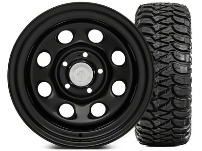 Mammoth 8 Steel 15x10 Wheel and Mickey Thompson Baja MTZ 33X12.50R15 Tire Kit (87-06 Jeep Wrangler YJ & TJ)