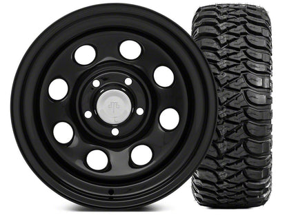 Mammoth 8 Steel 15x8 Wheel and Mickey Thompson Baja MTZP3 33X12.50R15 Tire Kit (87-06 Jeep Wrangler YJ & TJ)