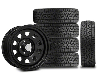 17x9 Mammoth D Window & 33in Milestar All-Terrain Patagonia AT/R Tire Package; Set of 5 (18-25 Jeep Wrangler JL)