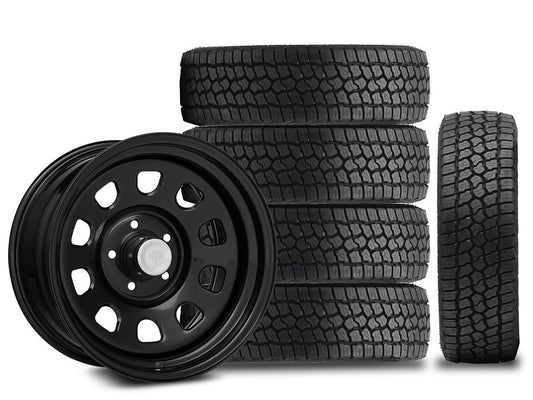 17x9 Mammoth D Window & 33in Milestar All-Terrain Patagonia AT/R Tire Package; Set of 5 (18-25 Jeep Wrangler JL)