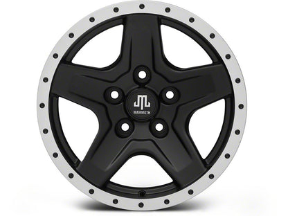 16x8 Mammoth Boulder Beadlock Style & 32in Milestar All-Terrain Patagonia AT/R Tire Package; Set of 5 (07-18 Jeep Wrangler JK)