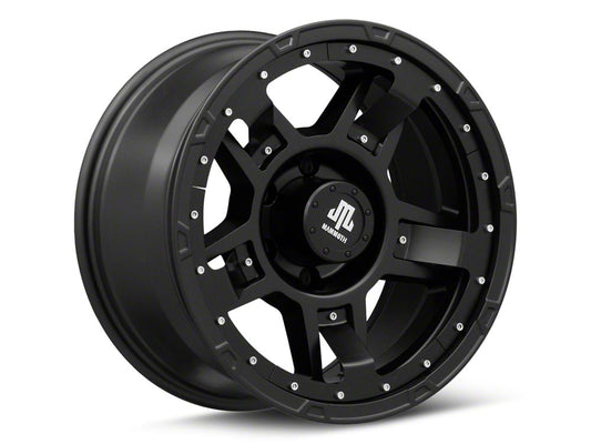 Mammoth Cliff Hanger Matte Black 6-Lug Wheel; 17x9; -6mm Offset (22-25 Bronco Raptor)