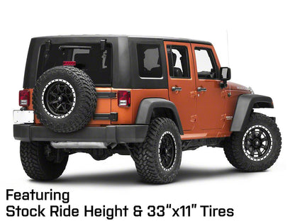 Mammoth Split 16 Beadlock Satin Black with Polished Lip Wheel; 18x9; -6mm Offset (07-18 Jeep Wrangler JK)