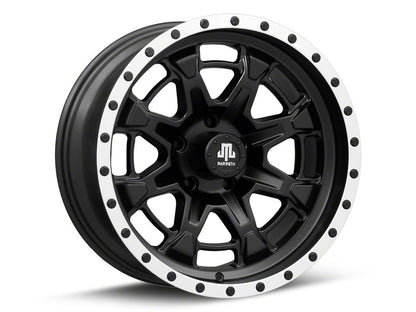 Mammoth Split 16 Beadlock Satin Black with Polished Lip Wheel; 18x9; -6mm Offset (18-25 Jeep Wrangler JL)