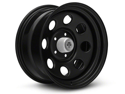 Mammoth 8 Steel Black Wheel with Polished Center Cap; 17x9; -6mm Offset (20-25 Jeep Gladiator JT)