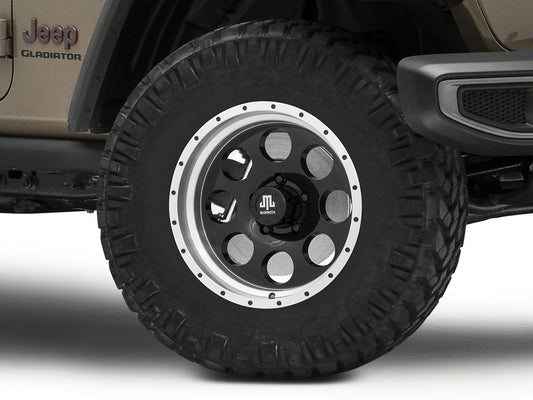 Mammoth 8 Aluminum Simulated Beadlock Black Wheel; 17x9; -6mm Offset (20-25 Jeep Gladiator JT)