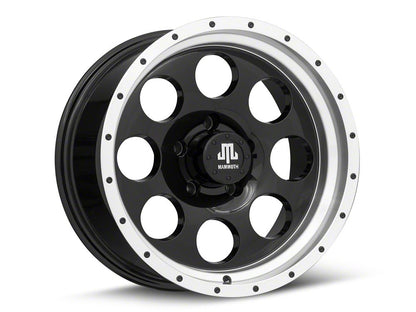 Mammoth 8 Aluminum Simulated Beadlock Black Wheel; 17x9; -6mm Offset (20-25 Jeep Gladiator JT)