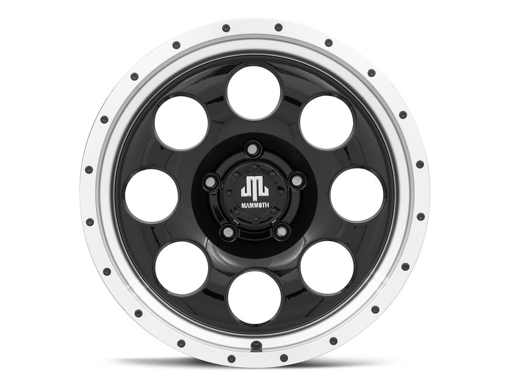 Mammoth 8 Aluminum Simulated Beadlock Black Wheel; 17x9; -6mm Offset (20-25 Jeep Gladiator JT)