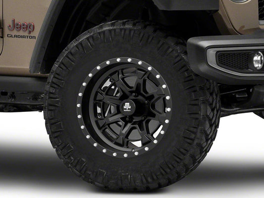 Mammoth Split 16 Beadlock Satin Black Wheel; 17x9; -6mm Offset (20-25 Jeep Gladiator JT)