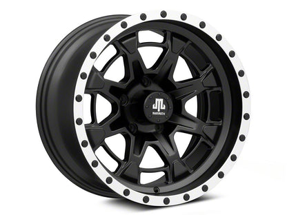 Mammoth Split 16 Beadlock Satin Black with Polished Lip Wheel; 17x9; -6mm Offset (20-25 Jeep Gladiator JT)