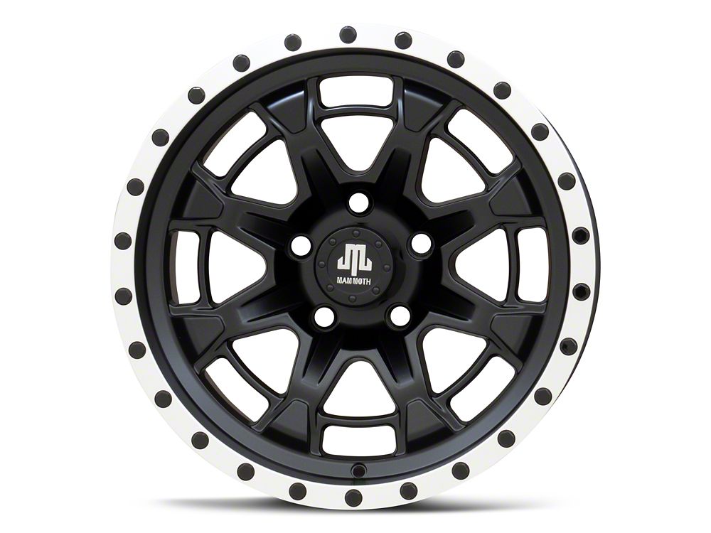Mammoth Split 16 Beadlock Satin Black with Polished Lip Wheel; 17x9; -6mm Offset (20-25 Jeep Gladiator JT)