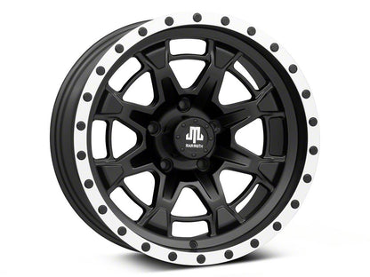 Mammoth Split 16 Beadlock Satin Black with Polished Lip Wheel; 17x9; -6mm Offset (20-25 Jeep Gladiator JT)