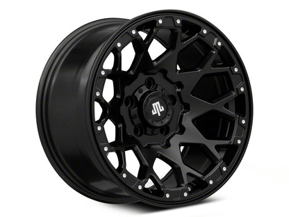 Mammoth Vex Satin Black Machined Wheel; 17x9; -6mm Offset (20-25 Jeep Gladiator JT)