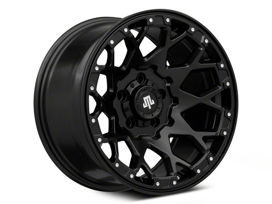 Mammoth Vex Satin Black Machined Wheel; 17x9; -6mm Offset (20-25 Jeep Gladiator JT)
