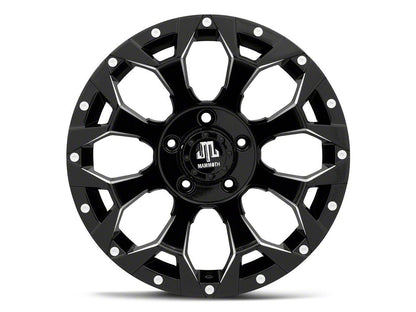 Mammoth Dark Star Gloss Black Machined Wheel; 17x9; -6mm Offset (20-25 Jeep Gladiator JT)