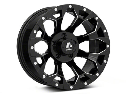 Mammoth Dark Star Gloss Black Machined Wheel; 17x9; -6mm Offset (20-25 Jeep Gladiator JT)