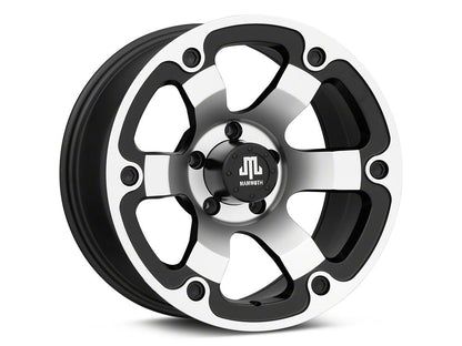Mammoth Rogue Matte Black Machined Wheel; 17x9; -6mm Offset (20-25 Jeep Gladiator JT)