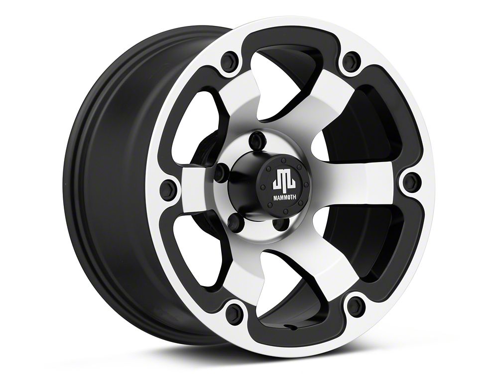 Mammoth Rogue Matte Black Machined Wheel; 17x9; -6mm Offset (20-25 Jeep Gladiator JT)
