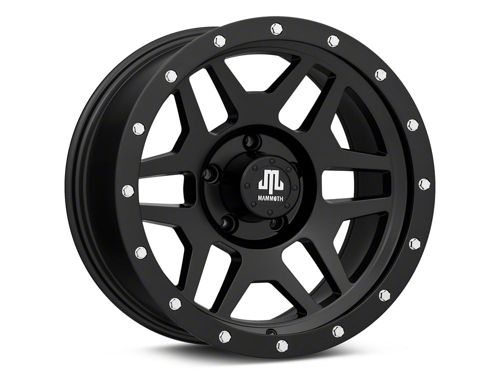 Mammoth Split 6 Simulated Beadlock Matte Black Wheel; 17x9; -6mm Offset (20-25 Jeep Gladiator JT)