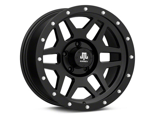 Mammoth Split 6 Simulated Beadlock Matte Black Wheel; 17x9; -6mm Offset (20-25 Jeep Gladiator JT)