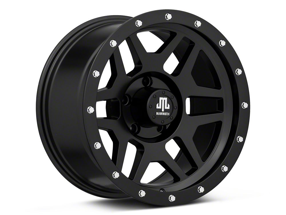 Mammoth Split 6 Simulated Beadlock Matte Black Wheel; 17x9; -6mm Offset (20-25 Jeep Gladiator JT)