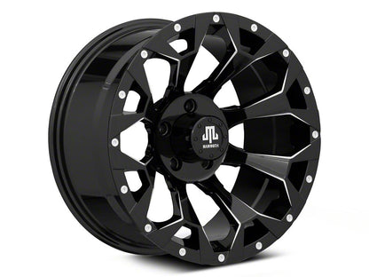Mammoth Dark Star Gloss Black Machined Wheel; 18x9; -6mm Offset (20-25 Jeep Gladiator JT)