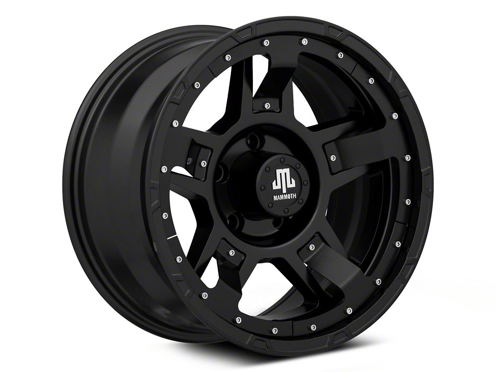 Mammoth Cliff Hanger Matte Black Wheel; 17x9; -6mm Offset (20-25 Jeep Gladiator JT)