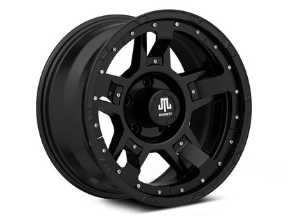 Mammoth Cliff Hanger Matte Black Wheel; 17x9; -6mm Offset (20-25 Jeep Gladiator JT)