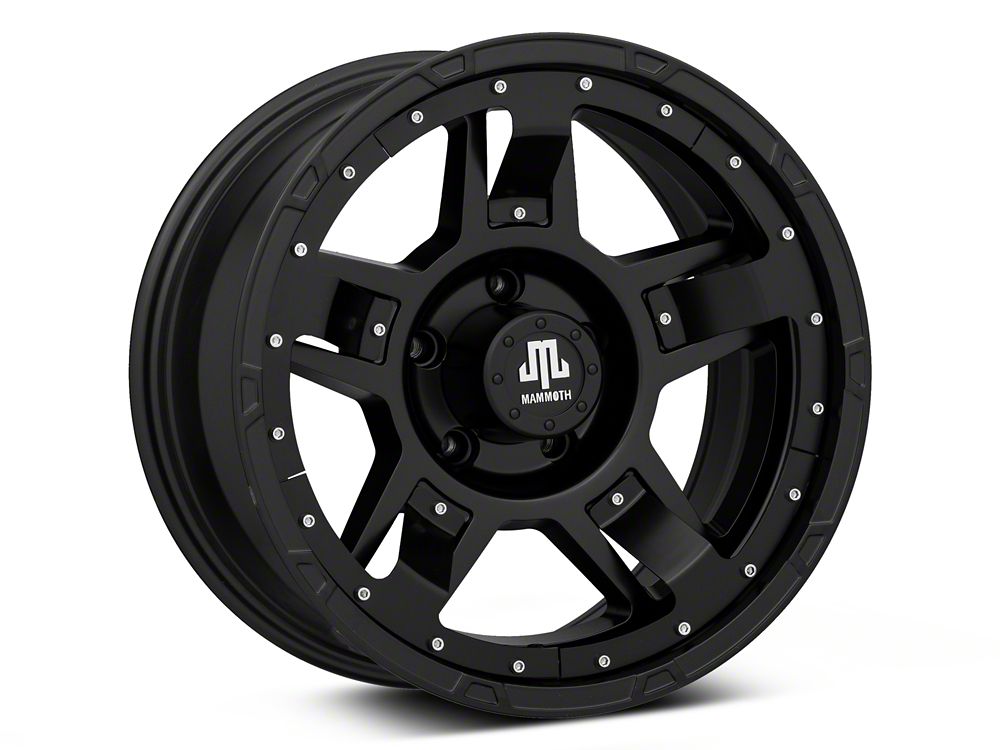 Mammoth Cliff Hanger Matte Black Wheel; 17x9; -6mm Offset (20-25 Jeep Gladiator JT)