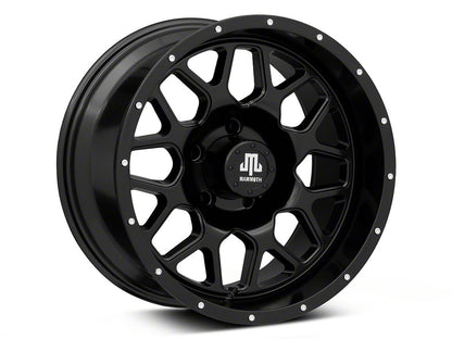 Mammoth Mesh Simulated Beadlock Satin Black Wheel; 17x9; -6mm Offset (20-25 Jeep Gladiator JT)