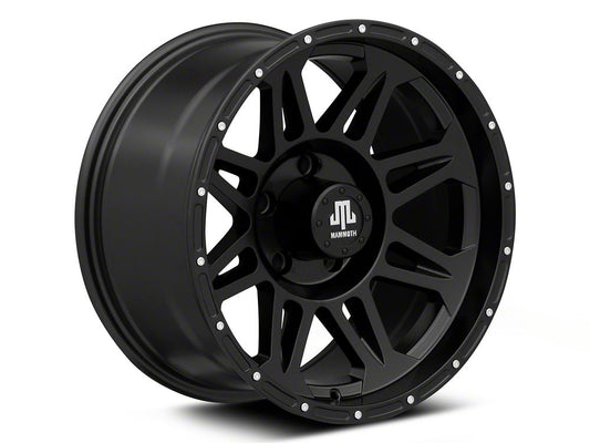 Mammoth Split 8 Simulated Beadlock Matte Black Wheel; 17x9; -6mm Offset (20-25 Jeep Gladiator JT)