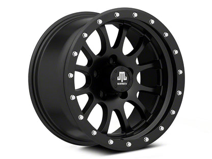 Mammoth 12 Hole Simulated Simulated Beadlock Matte Black Wheel; 17x9; -6mm Offset (99-04 Jeep Grand Cherokee WJ)