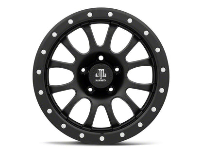 Mammoth 12 Hole Simulated Simulated Beadlock Matte Black Wheel; 17x9; -6mm Offset (99-04 Jeep Grand Cherokee WJ)