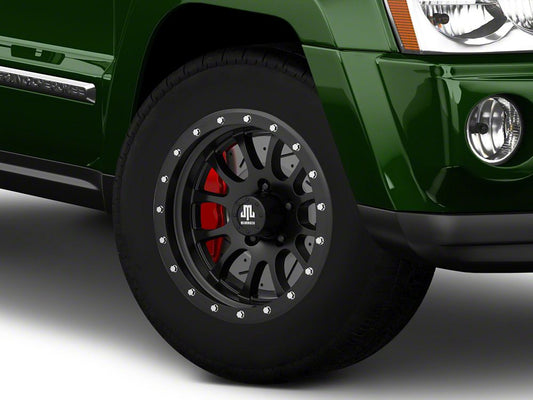 Mammoth 12 Hole Simulated Simulated Beadlock Matte Black Wheel; 17x9; -6mm Offset (05-10 Jeep Grand Cherokee WK, Excluding SRT8)