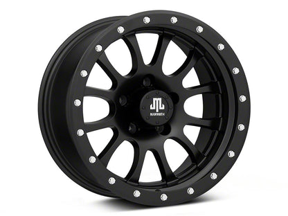 Mammoth 12 Hole Simulated Simulated Beadlock Matte Black Wheel; 17x9; -6mm Offset (05-10 Jeep Grand Cherokee WK, Excluding SRT8)