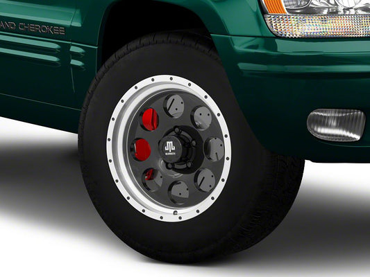 Mammoth 8 Aluminum Simulated Beadlock Black Wheel; 17x9; -6mm Offset (99-04 Jeep Grand Cherokee WJ)