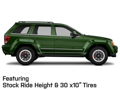 Mammoth 8 Aluminum Simulated Beadlock Black Wheel; 17x9; -6mm Offset (05-10 Jeep Grand Cherokee WK, Excluding SRT8)